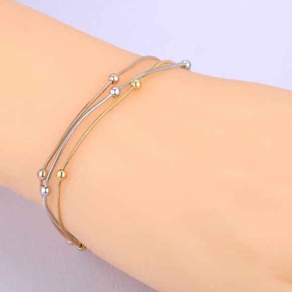 Stainless Steel 3 Layer Beaded Bohemia Bracelet - Picture 2 of 5